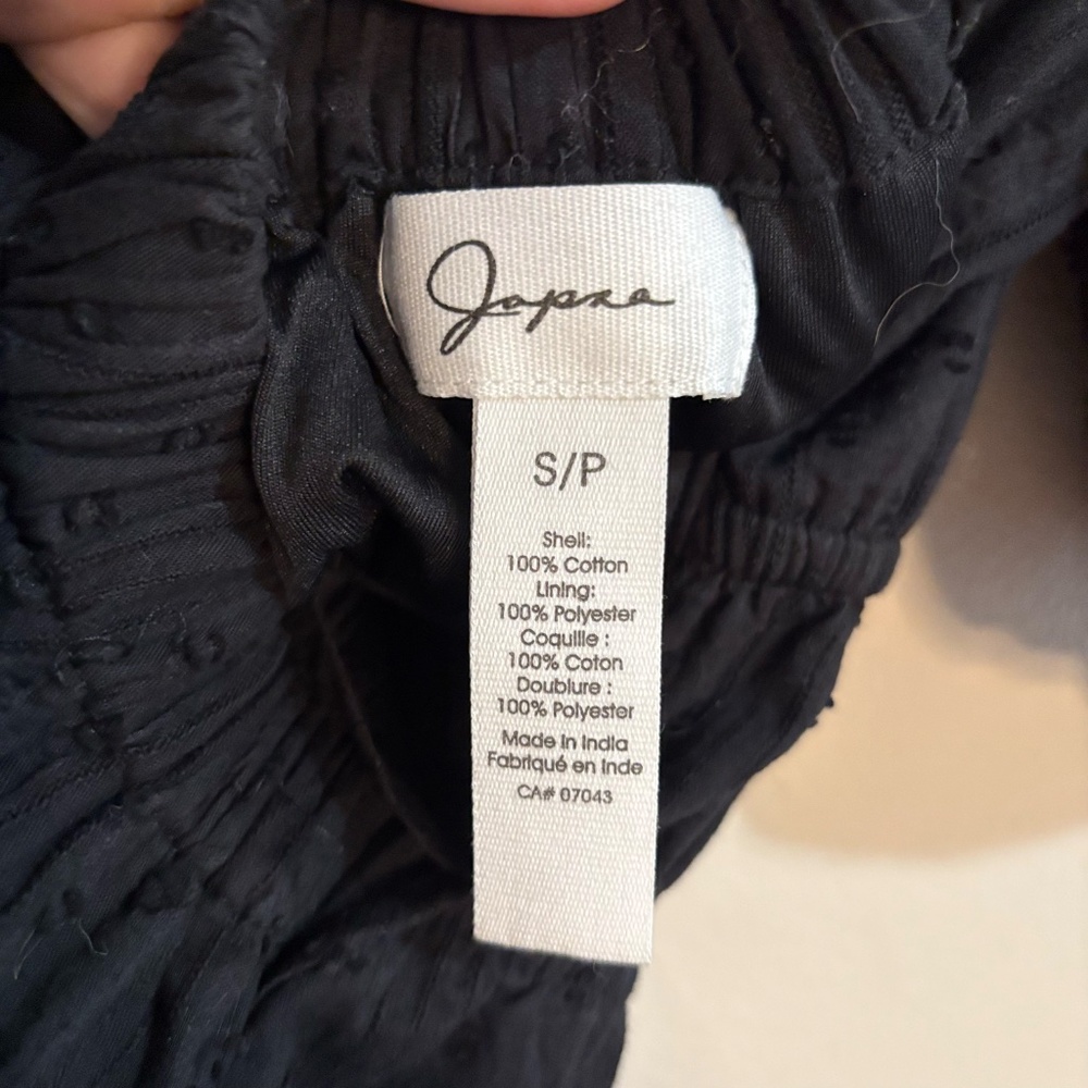 Japna Black Eyelet Cotton Puff Sleeve Open Back Dress – Size Small EUC - Picture 14 of 16